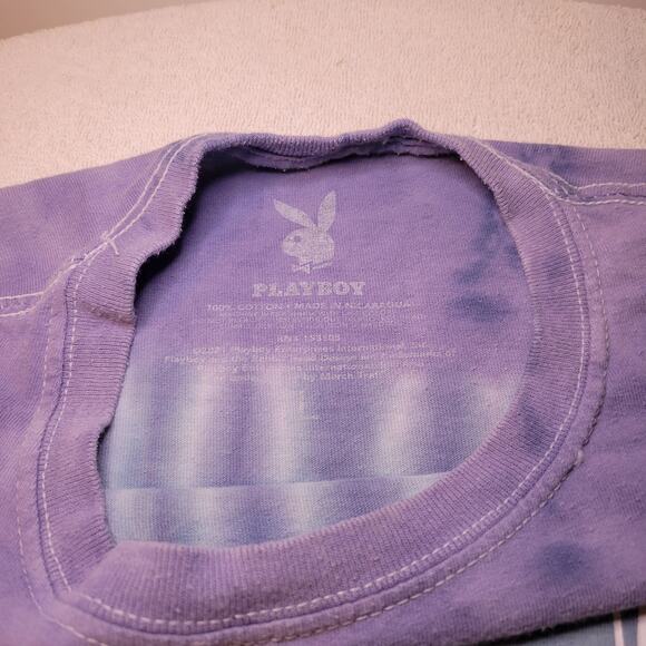 Playboy Bunny Tie Dye Tee Flower Men's Large Throwback Short Sleeve T-Shirt - Picture 7 of 7